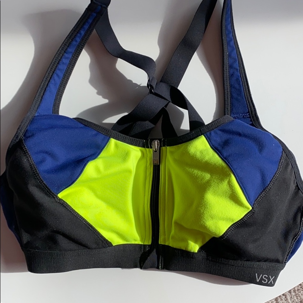 Victoria Secret front zip / snap sports bra